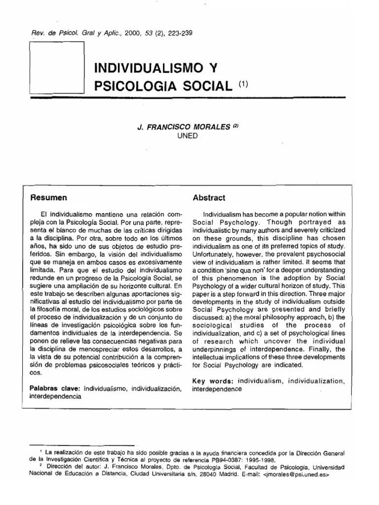 individualismo psicologia social - Cómo definir el individualismo