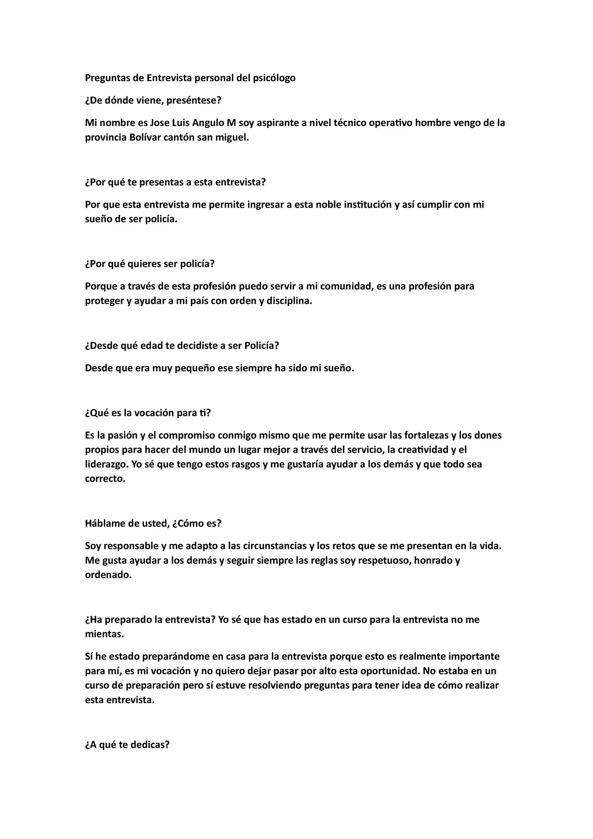 entrevista psicologica policia nacional - Cómo es la entrevista personal para la Policía Nacional