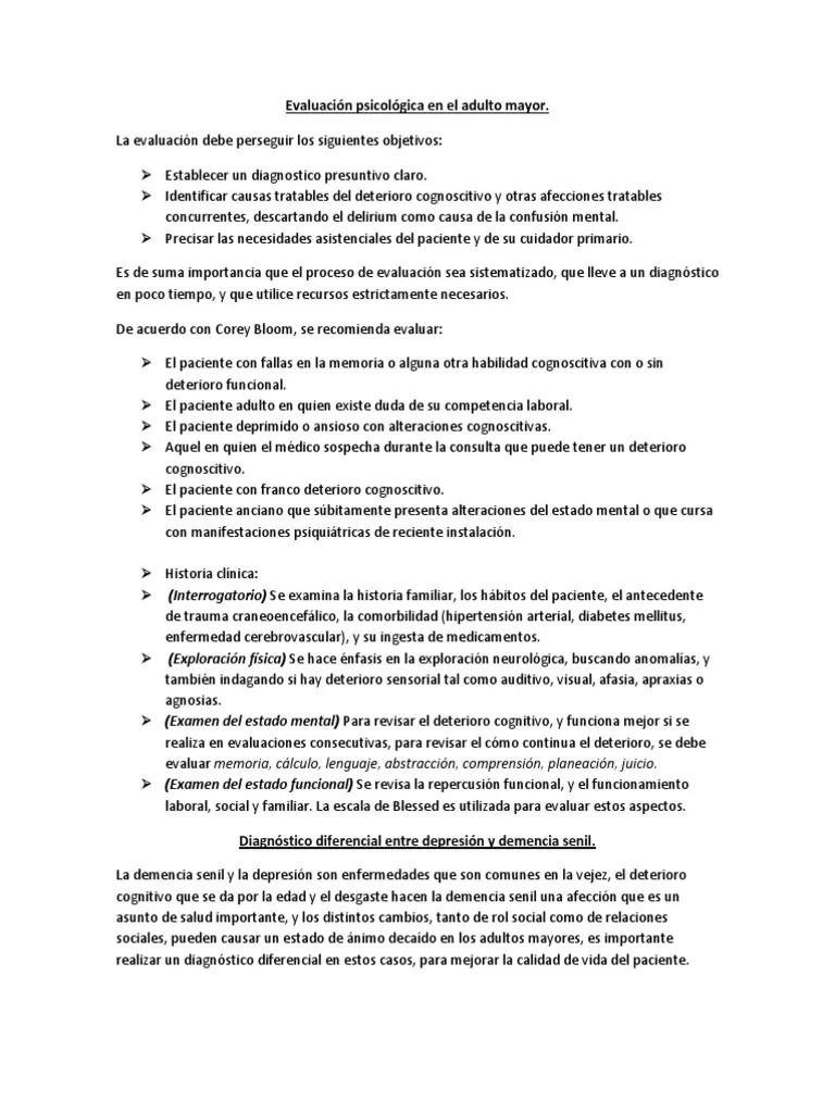 evaluacion psicologica en adultos mayores - Cómo evaluar a una persona de la tercera edad