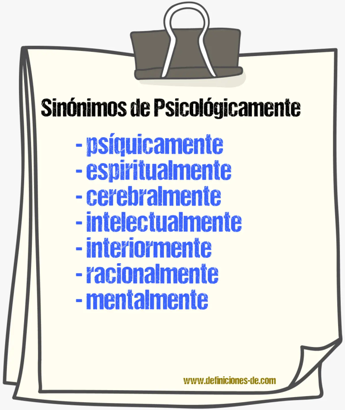 psicológicamente sinónimos - Cómo sustituir la palabra mental