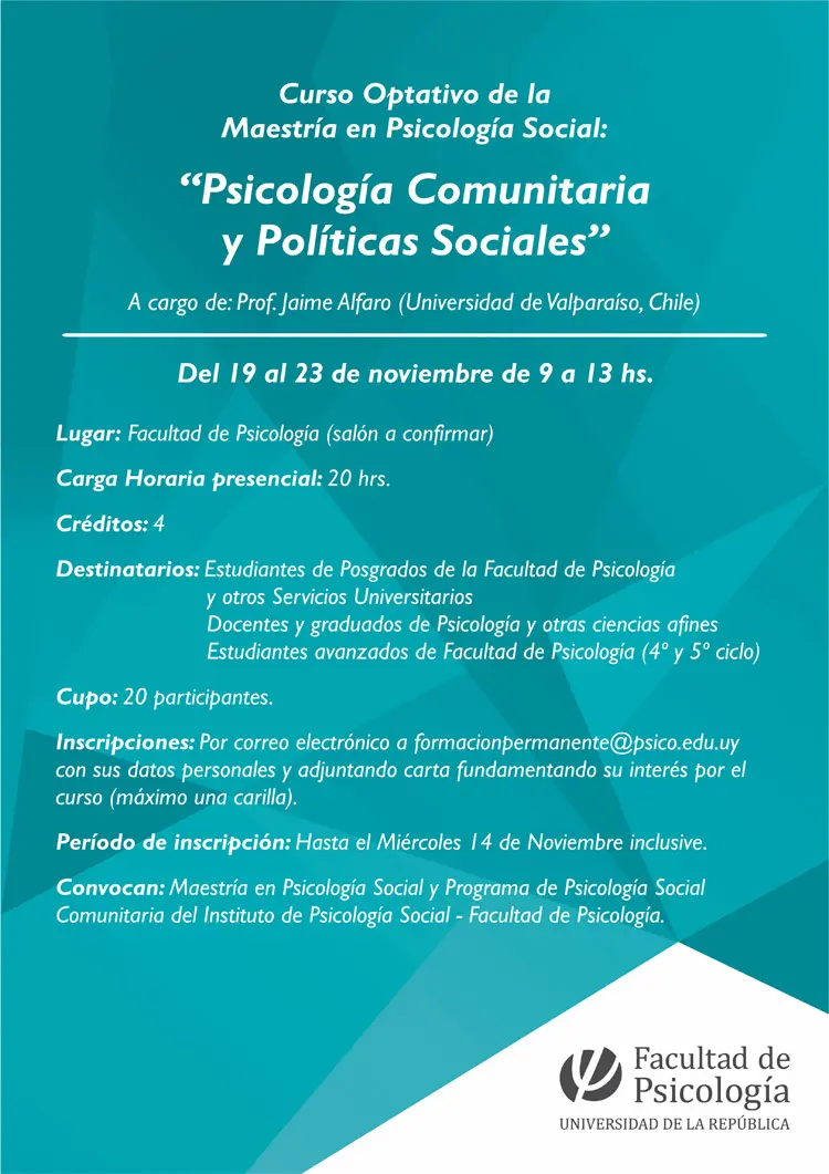 psicologia comunitaria y politicas sociales - Cuál es el objetivo de la psicologia social y comunitaria