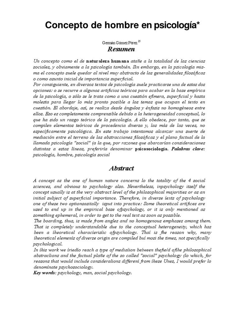 concepcion del hombre psicologia - Cuál es la concepción del ser humano