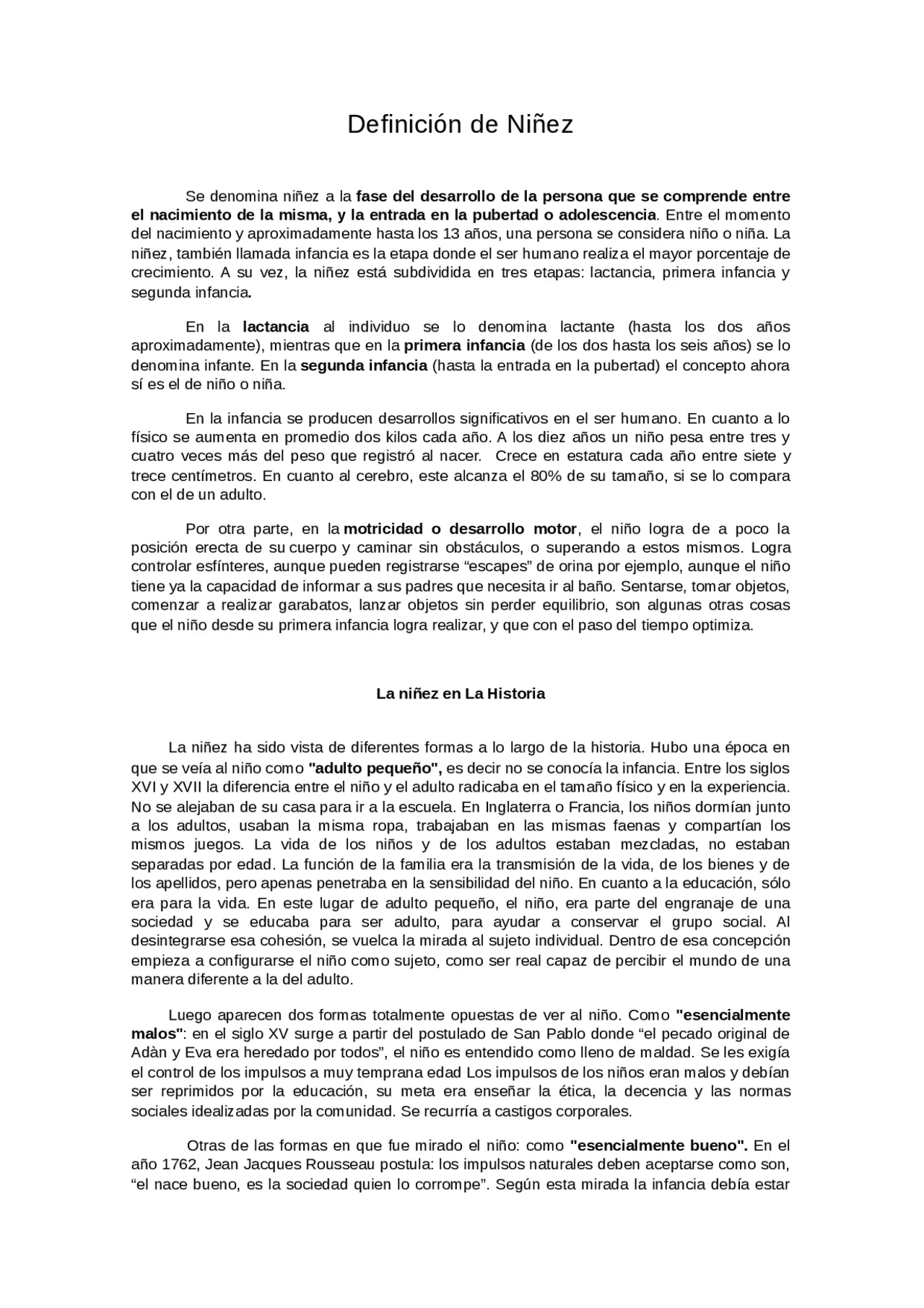 niño definicion psicologia - Cuál es la definición de niño