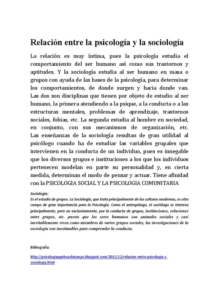 Relación de la sociología con la psicología - Cuál es la relación de la sociología con otras ciencias relacion de la sociologia con la psicologia - Cuál es la relación de la sociología con otras ciencias