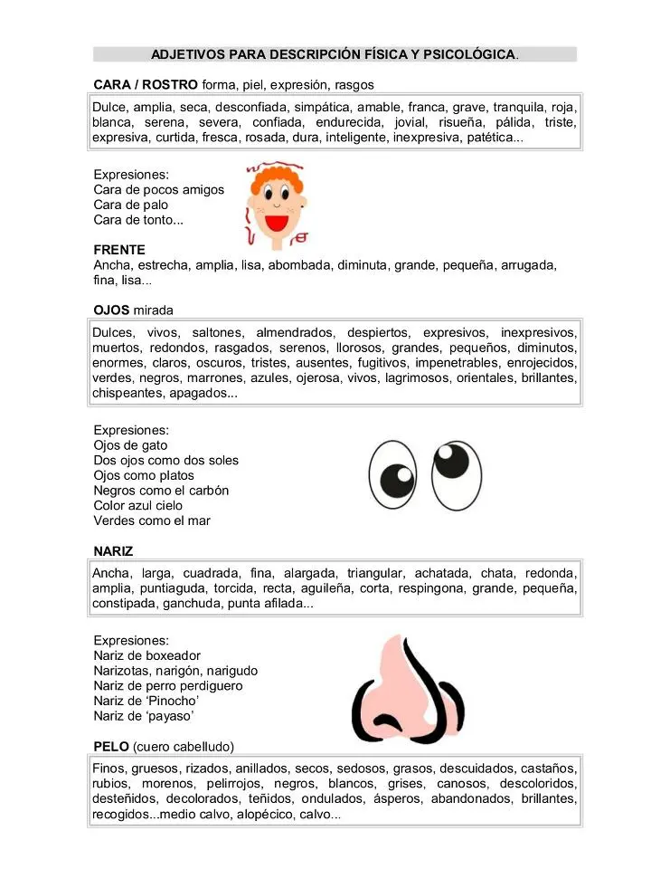 descripcion fisica y psicologica - Cuándo se realiza una descripción de rasgos físicos y psicológicos se le denomina