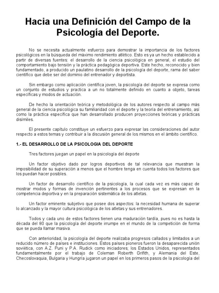 Psicología del Deporte: Definición y Autores - Qué es el deporte según los autores psicologia del deporte definicion autores - Qué es el deporte según los autores