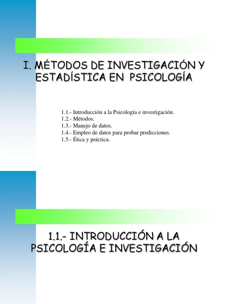 investigacion y estadistica en psicologia - Qué es la investigación en estadística