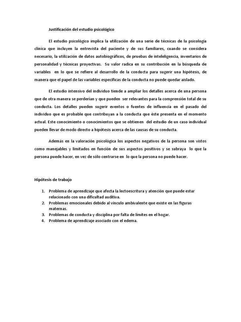 justificacion de un caso clinico psicologico - Qué es la justificación psicológica