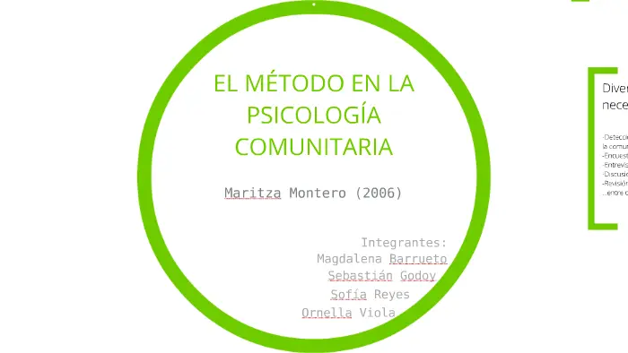 metodologia de la psicologia comunitaria - Qué es la metodología comunitaria