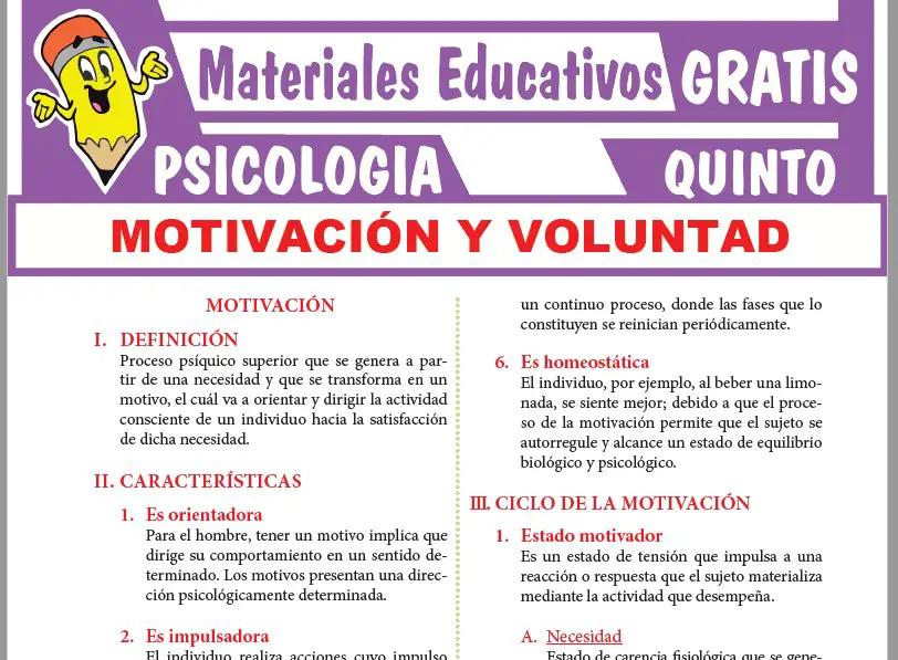 motivacion y voluntad psicologia - Qué es la motivación en Psicologia ejemplos