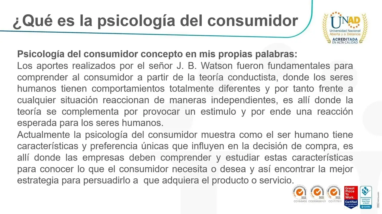 concepto de psicologia del consumidor - Qué es la psicología del consumidor PDF