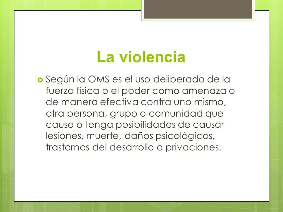definicion de violencia psicologica segun la oms - Qué es la violencia de acuerdo con la OMS