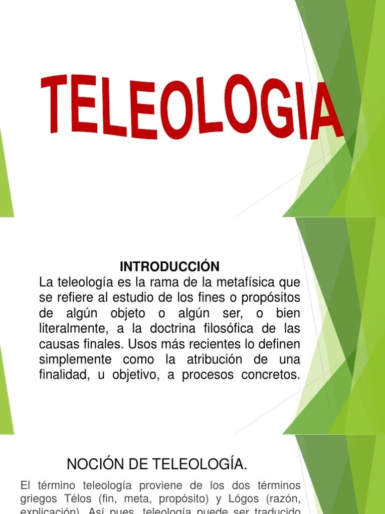 teleologia psicologia - Qué es teleológico en psicologia