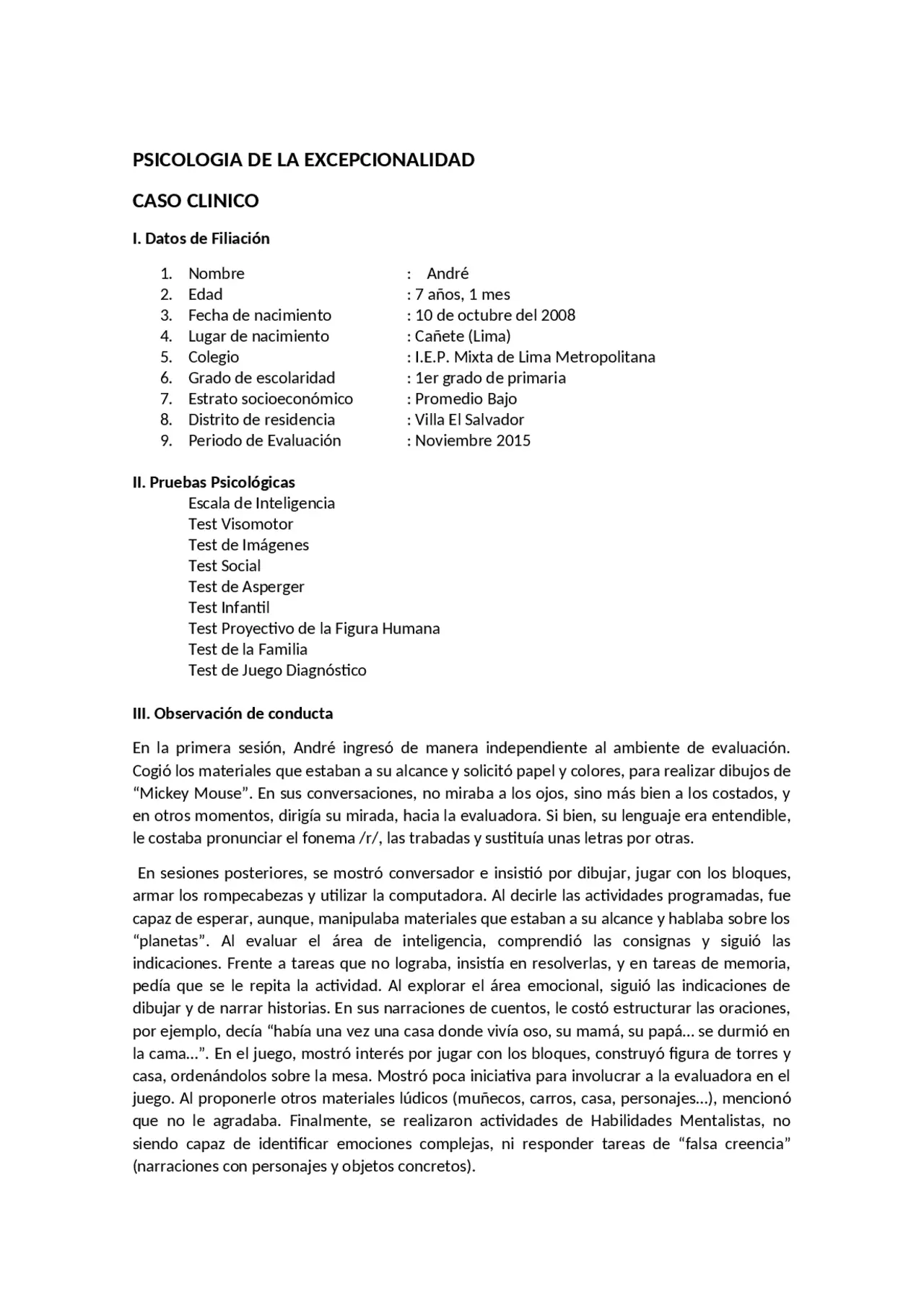 estudio de caso clinico psicologico - Qué es un estudio de caso en Psicologia Clínica