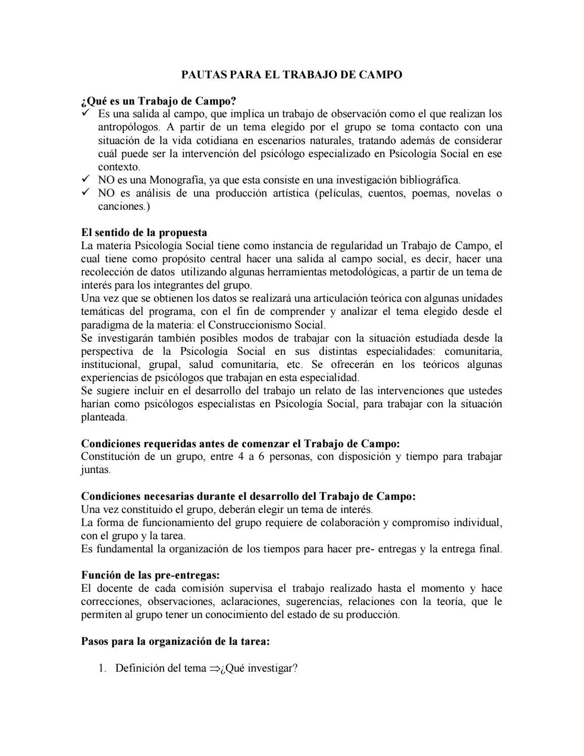 trabajo de campo psicología social observación - Qué es un trabajo de campo en psicología