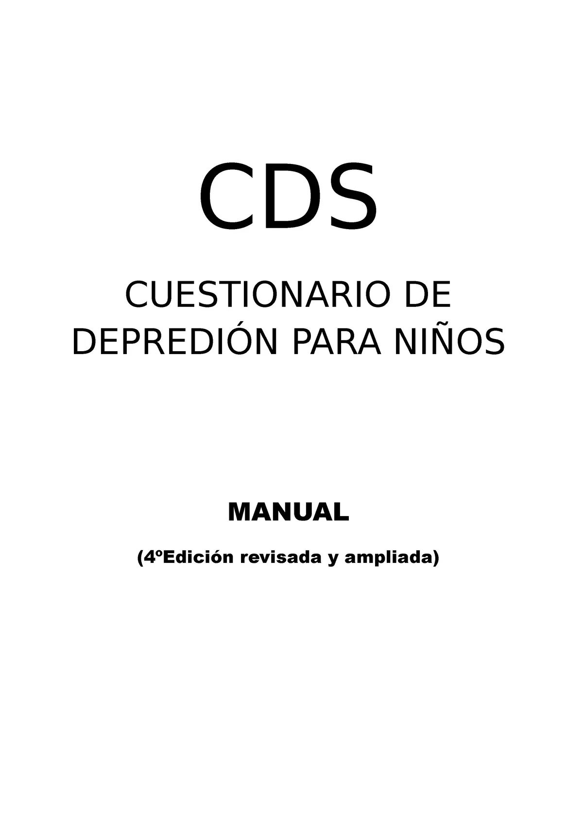 cds psicologia - Que evalua el cuestionario de depresión infantil