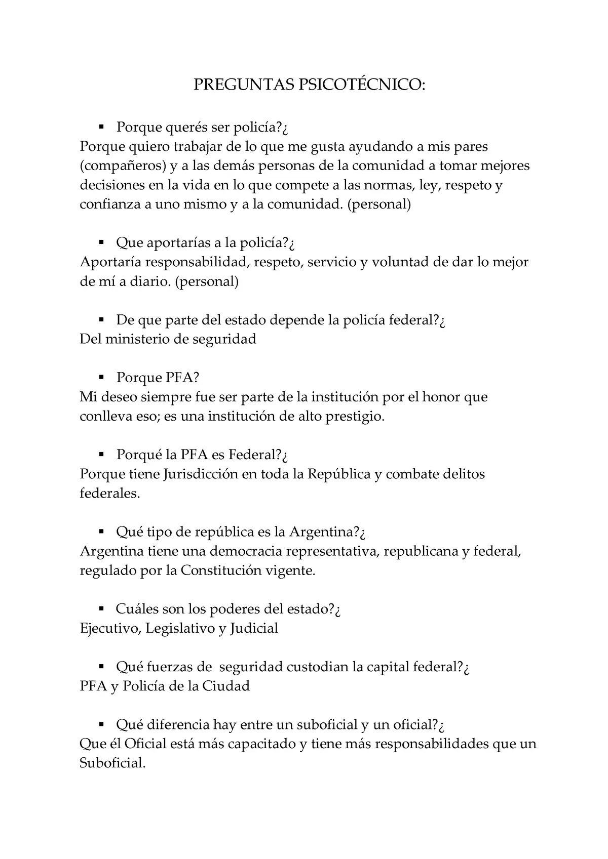 test psicologico policia federal argentina - Qué exámenes te toman en la Policía Federal Argentina