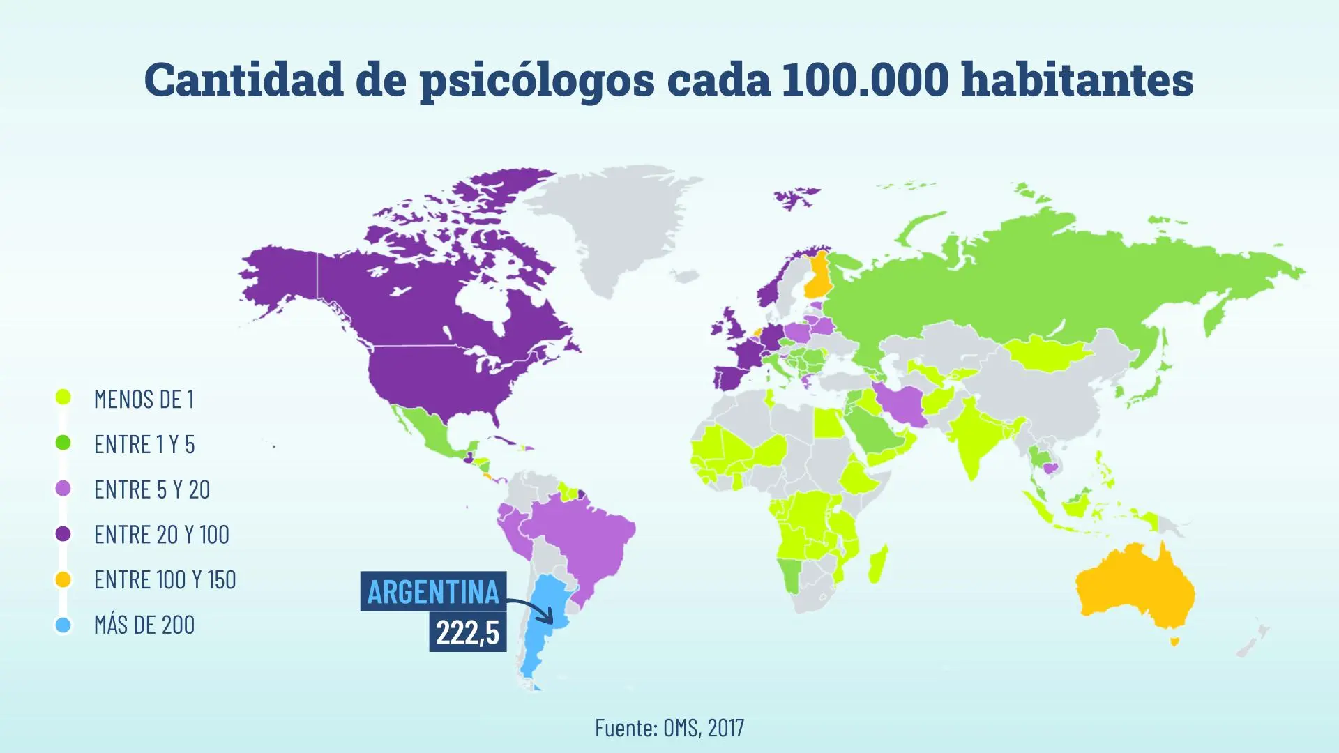 paises con mas psicologos - Qué países tienen más psicólogos
