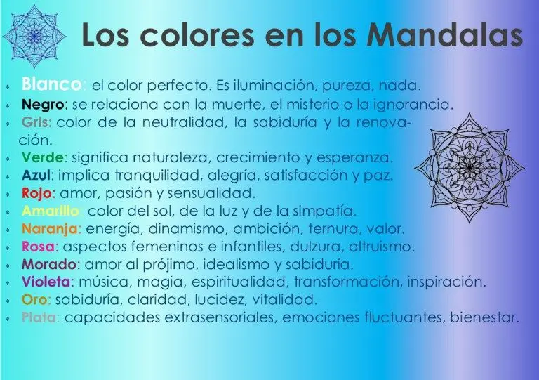 psicologia del color en mandalas - Qué reflejan los mandalas