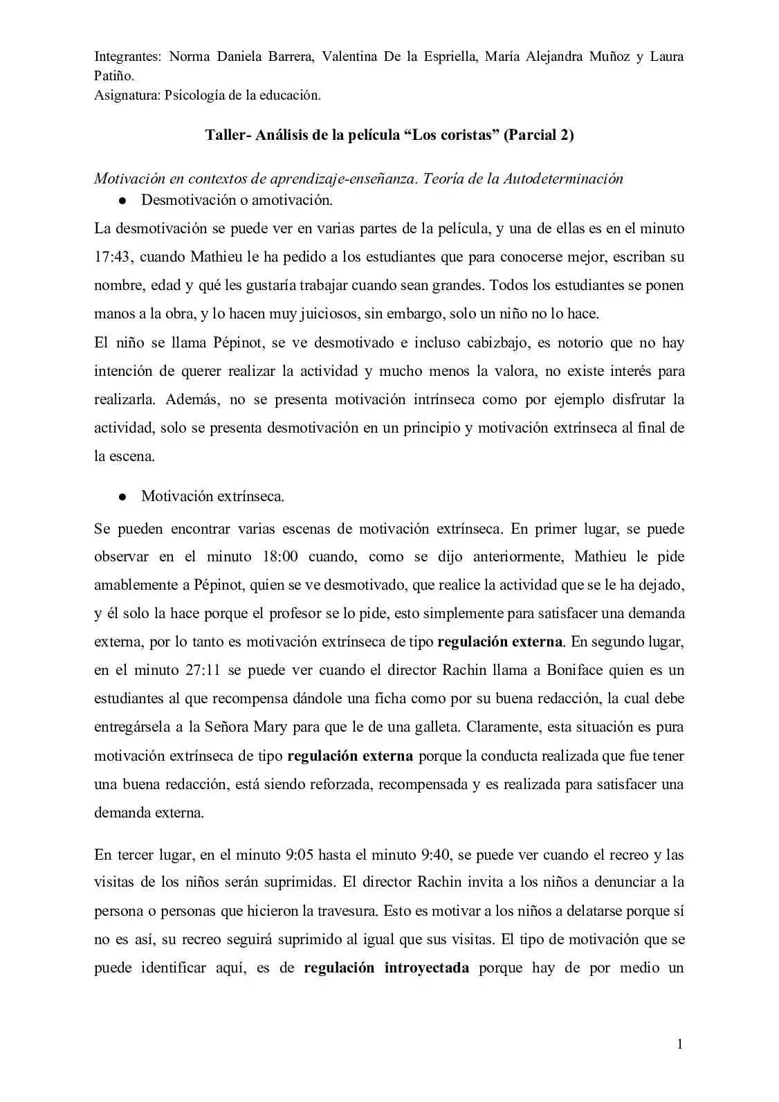 análisis de la película los coristas desde la psicología social - Qué significa acción y reacción en la película Los coristas