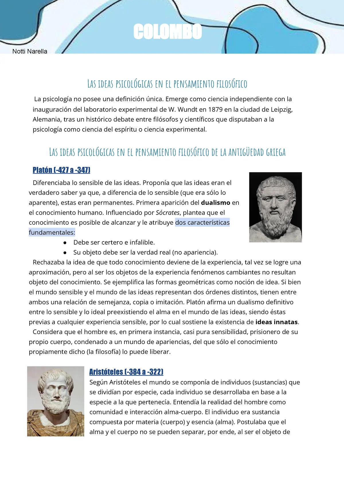 las ideas psicologicas en el pensamiento filosofico - Qué son las ideas psicológicas