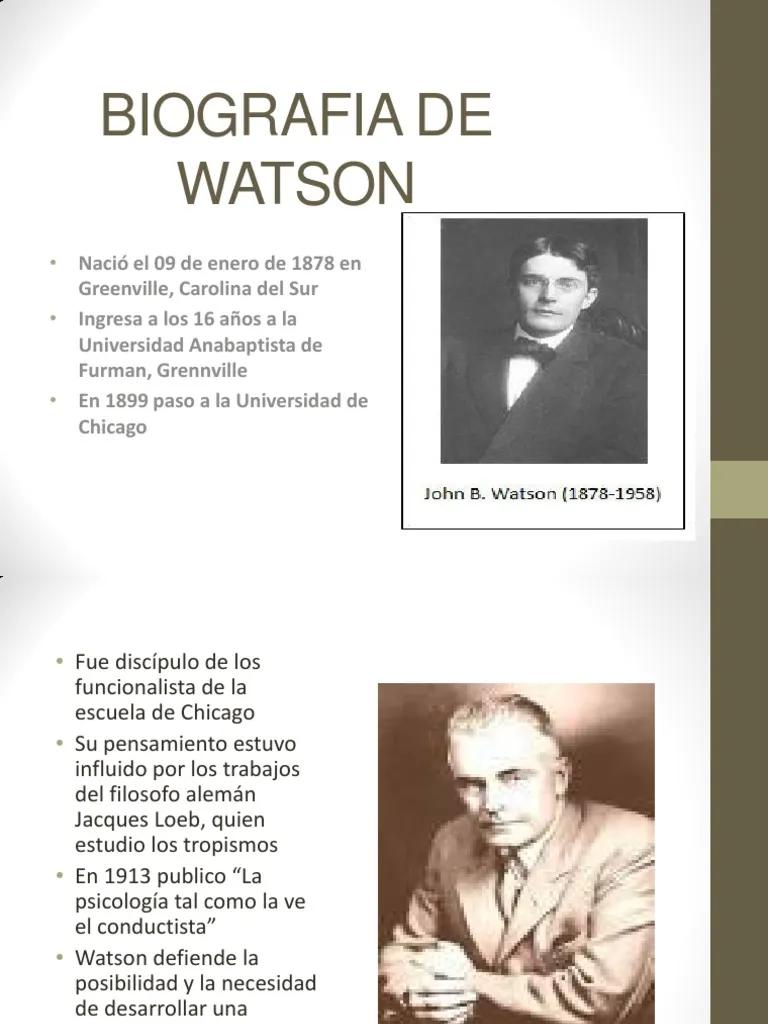 biografia de watson psicologia - Quién fue Watson Pávlov